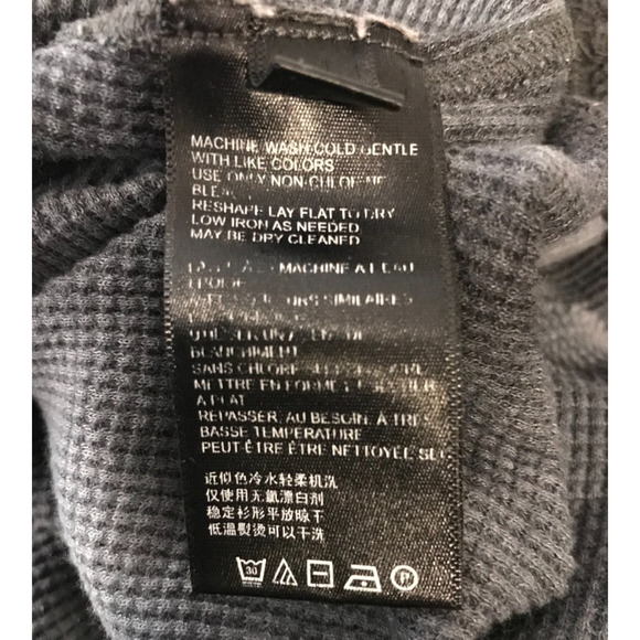 Anthropologie Maeve Ainsley Cowl Neck Gray/Black Tie Dye Thermal Top - EXSM - Picture 10 of 11